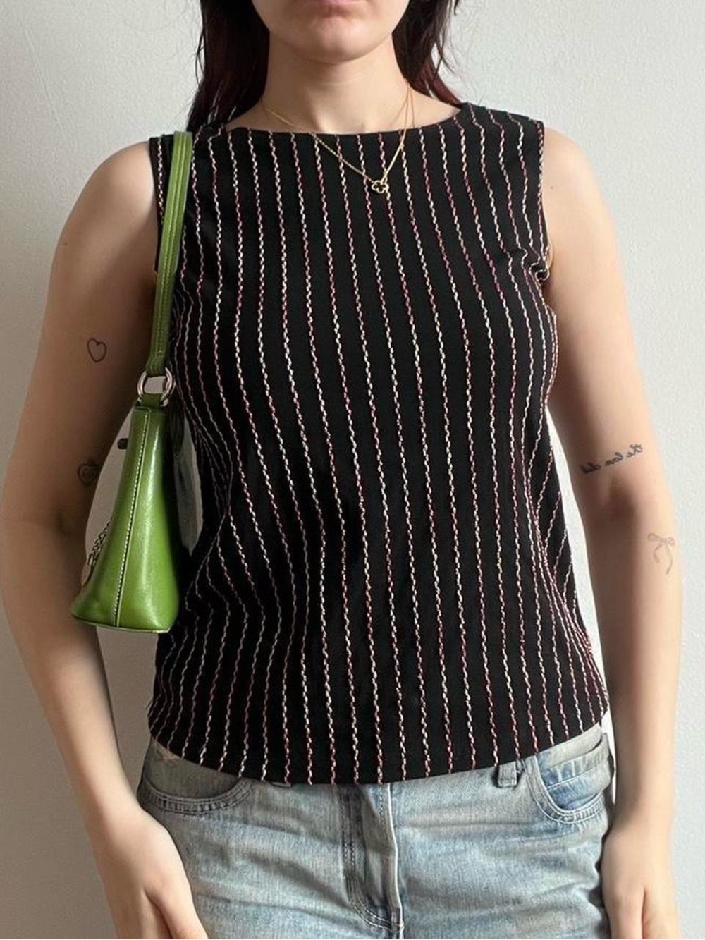 Size Small Lindor Black Striped Tank Top